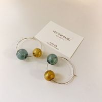 1 Pair Fashion Round Glass Women's Hoop Earrings main image 3