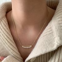 Retro Geometric Pearl Plating Necklace 1 Piece sku image 1