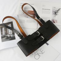 Retro Solid Color Pu Leather Iron Women'S Leather Belts sku image 1