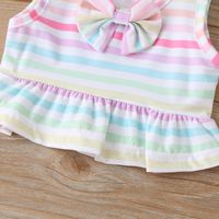 Girl's Fashion Stripe Polyester Tankinis 2 Piece Set main image 2