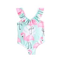 Girl's Vacation Flamingo Polyester One Pieces main image 2