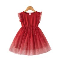 Fashion Solid Color Cotton Girls Dresses sku image 2