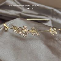 Sweet Flower Alloy Plating Inlay Artificial Pearls Rhinestones Hair Band 1 Piece main image 3