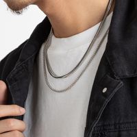 Mode Multicolore Le Fer Placage Hommes Collier En Couches main image 4