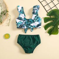 Girl's Vacation Tropical Polyester Tankinis 2 Piece Set main image 5