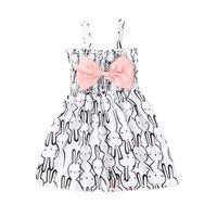 Cute Cartoon Bowknot Polyester Girls Dresses sku image 1