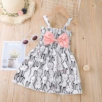 Cute Cartoon Bowknot Polyester Girls Dresses main image 2