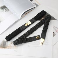 Fashion Solid Color Pu Leather Cloth Women's Leather Belts 1 Piece main image 5