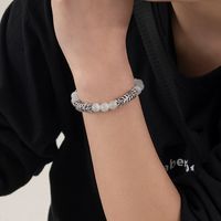 1 Stück Retro Farbblock Künstlicher Kristall Titan Stahl Perlen Patchwork Männer Armbänder main image 1
