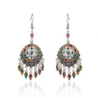 1 Pair Chinoiserie Round Alloy Tassel Plating Inlay Rhinestones Women's Drop Earrings main image 1