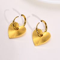 Fashion Heart Shape Stainless Steel Plating Earrings 1 Pair main image 5