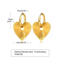 Fashion Heart Shape Stainless Steel Plating Earrings 1 Pair main image 2