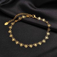 Simple Style Heart Shape Butterfly Stainless Steel Plating Gold Plated Women's Anklet main image 4