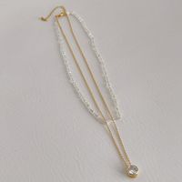 1 Piece Fashion Geometric Metal Inlay Zircon Women's Layered Necklaces sku image 1