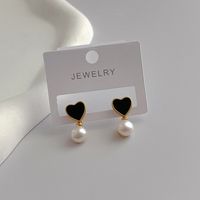 Fashion Heart Shape Pearl Plating Drop Earrings 1 Pair main image 5