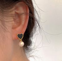 Fashion Heart Shape Pearl Plating Drop Earrings 1 Pair main image 4