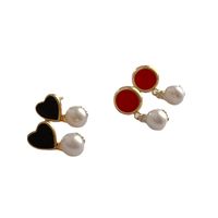 Fashion Heart Shape Pearl Plating Drop Earrings 1 Pair main image 3