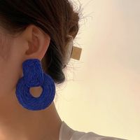1 Pair Fashion Geometric Raffia Handmade Women's Drop Earrings main image 3