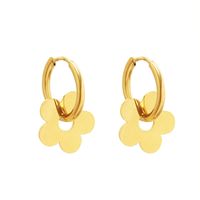 1 Pair Elegant Flower Plating 304 Stainless Steel 18K Gold Plated Earrings main image 4