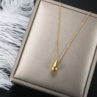 Simple Style Water Droplets Titanium Steel Plating 18k Gold Plated Pendant Necklace main image 1