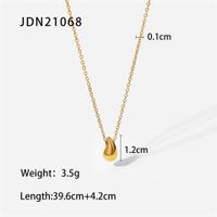 Simple Style Water Droplets Titanium Steel Plating 18k Gold Plated Pendant Necklace main image 2