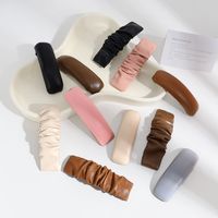 Simple Style Solid Color Pu Leather Hair Clip main image 1