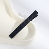 Simple Style Solid Color Pu Leather Hair Clip main image 4