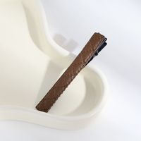 Simple Style Solid Color Pu Leather Hair Clip sku image 12