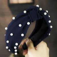 Fashion Solid Color Cloth Knot Artificial Pearls Hair Band sku image 13