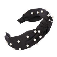 Fashion Solid Color Cloth Knot Artificial Pearls Hair Band main image 2