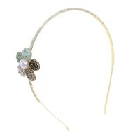 Mode Blume Legierung Überzug Künstliche Perlen Strasssteine Haarband main image 4