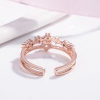 Fashion Star Copper Plating Inlay Artificial Diamond Open Ring 1 Piece main image 6
