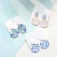 1 Pair Fashion Round Plaid Polka Dots Soft Clay Patchwork Women's Drop Earrings main image 2
