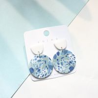 1 Pair Fashion Round Plaid Polka Dots Soft Clay Patchwork Women's Drop Earrings sku image 4