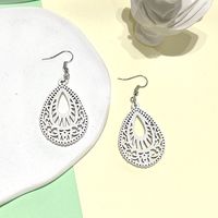 1 Pair Fashion Water Droplets Wood Carving Women's Drop Earrings sku image 6