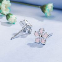 Mode Fleur Le Cuivre Placage Boucles D'oreilles 1 Paire main image 4