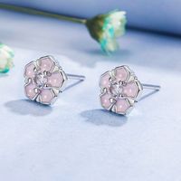 Mode Fleur Le Cuivre Placage Boucles D'oreilles 1 Paire main image 3