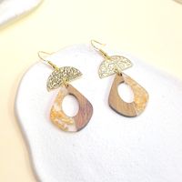 1 Pair Fashion Water Droplets Rectangle Polishing Wood Soft Clay Drop Earrings sku image 6