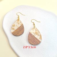 1 Pair Fashion Water Droplets Rectangle Polishing Wood Soft Clay Drop Earrings sku image 2