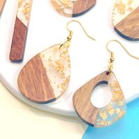 1 Pair Fashion Water Droplets Rectangle Polishing Wood Soft Clay Drop Earrings main image 4