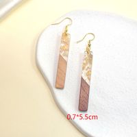 1 Pair Fashion Water Droplets Rectangle Polishing Wood Soft Clay Drop Earrings sku image 1