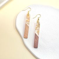 1 Pair Fashion Water Droplets Rectangle Polishing Wood Soft Clay Drop Earrings main image 2