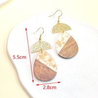 1 Pair Fashion Water Droplets Rectangle Polishing Wood Soft Clay Drop Earrings sku image 5