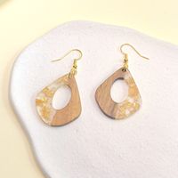1 Pair Fashion Water Droplets Rectangle Polishing Wood Soft Clay Drop Earrings sku image 3