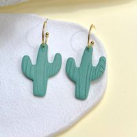 1 Par Moda Cactus Arcilla Suave Mujeres Pendientes De Gota sku image 2