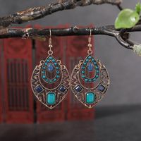 1 Pair Ethnic Style Sun Alloy Plating Inlay Beads Women's Drop Earrings sku image 21