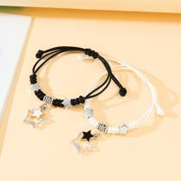 2 Piezas Moda Estrella Aleación Tejido De Punto Esmalte Pareja Pulsera main image 3