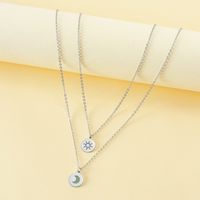 Simple Style Sun Moon Stainless Steel Polishing Necklace main image 2