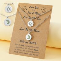 Simple Style Sun Moon Stainless Steel Polishing Necklace main image 1
