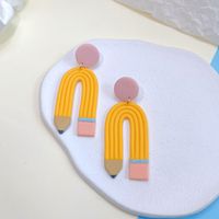 1 Pair Simple Style U Shape Pencil Soft Clay Chandelier Earrings sku image 1
